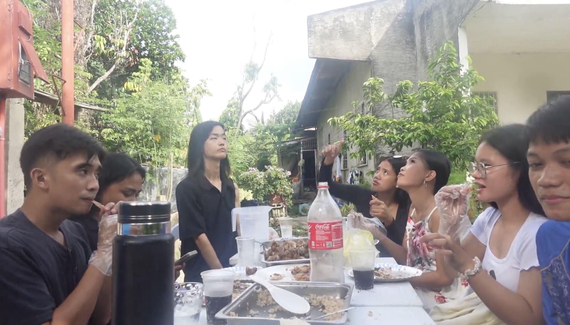 everyone eating together in Argao, Cebu
