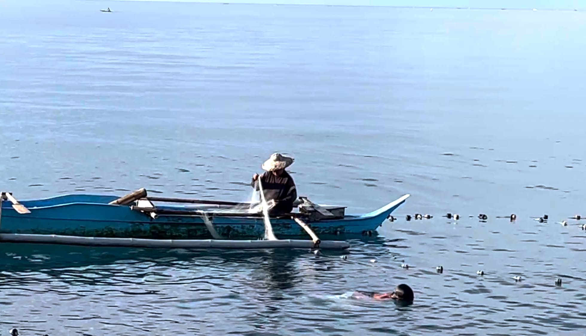 a boat on the sea