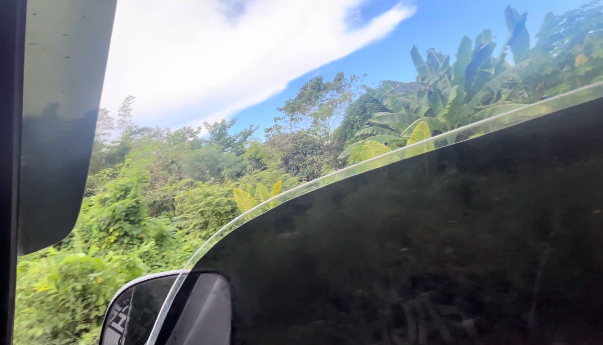 a scenery of Argao on a car