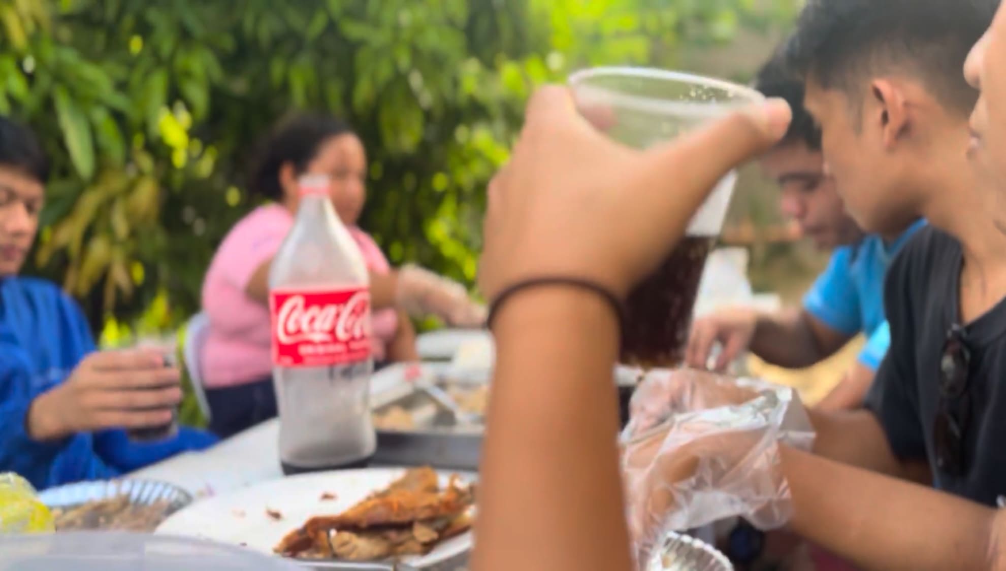 filipinos having breakfast in Argao, Cebu
