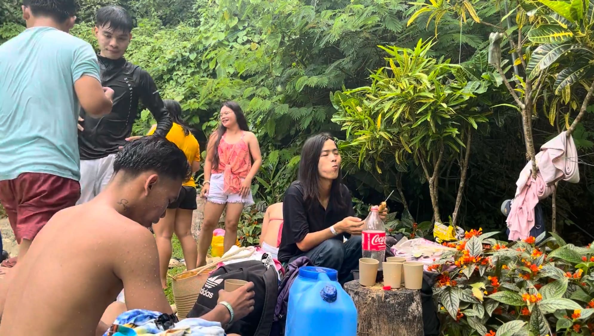 everyone enjoying eating, talking in Argao, Cebu