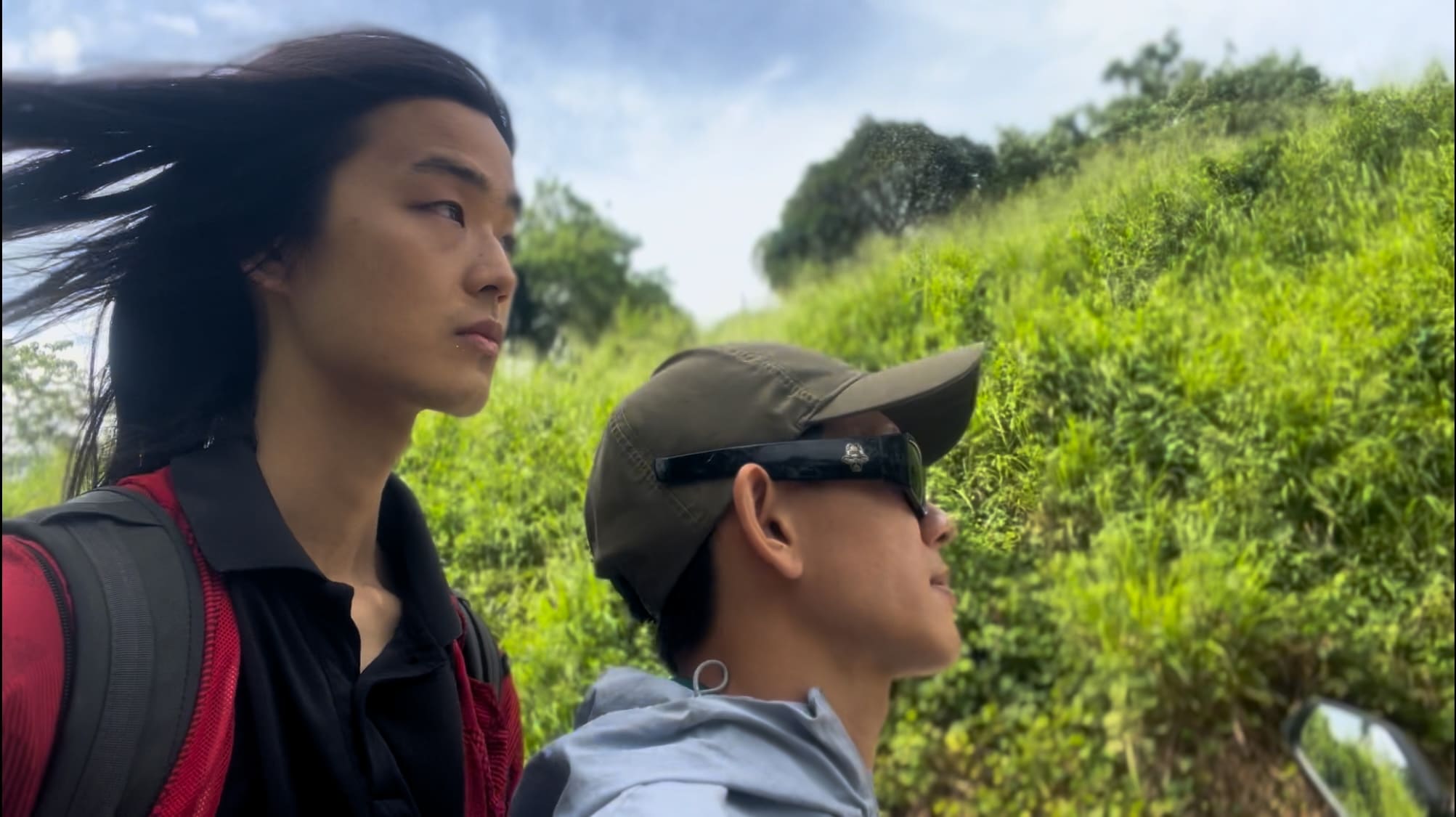 two men leaving the mountain area of Catmon Cebu