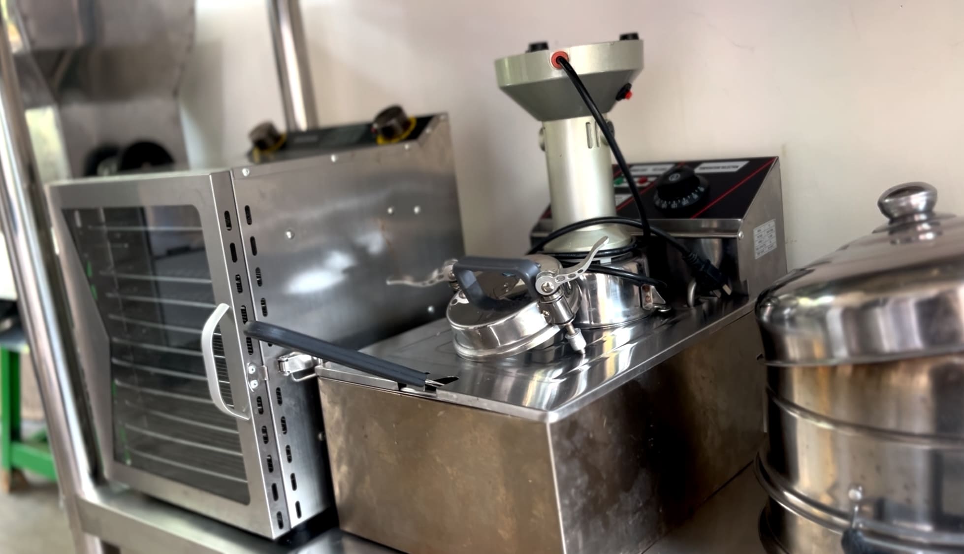 equipment inside the cassava processing facility