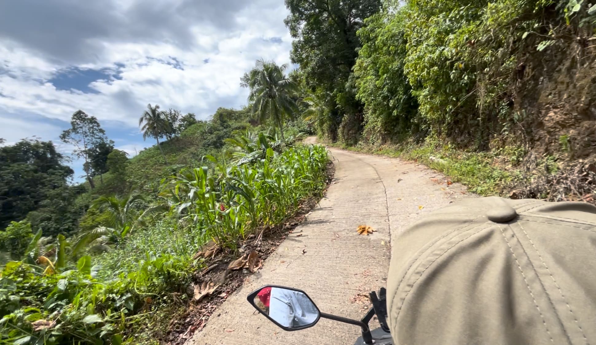 mountain scenery seen from a motorcycle ride toward Catmon town