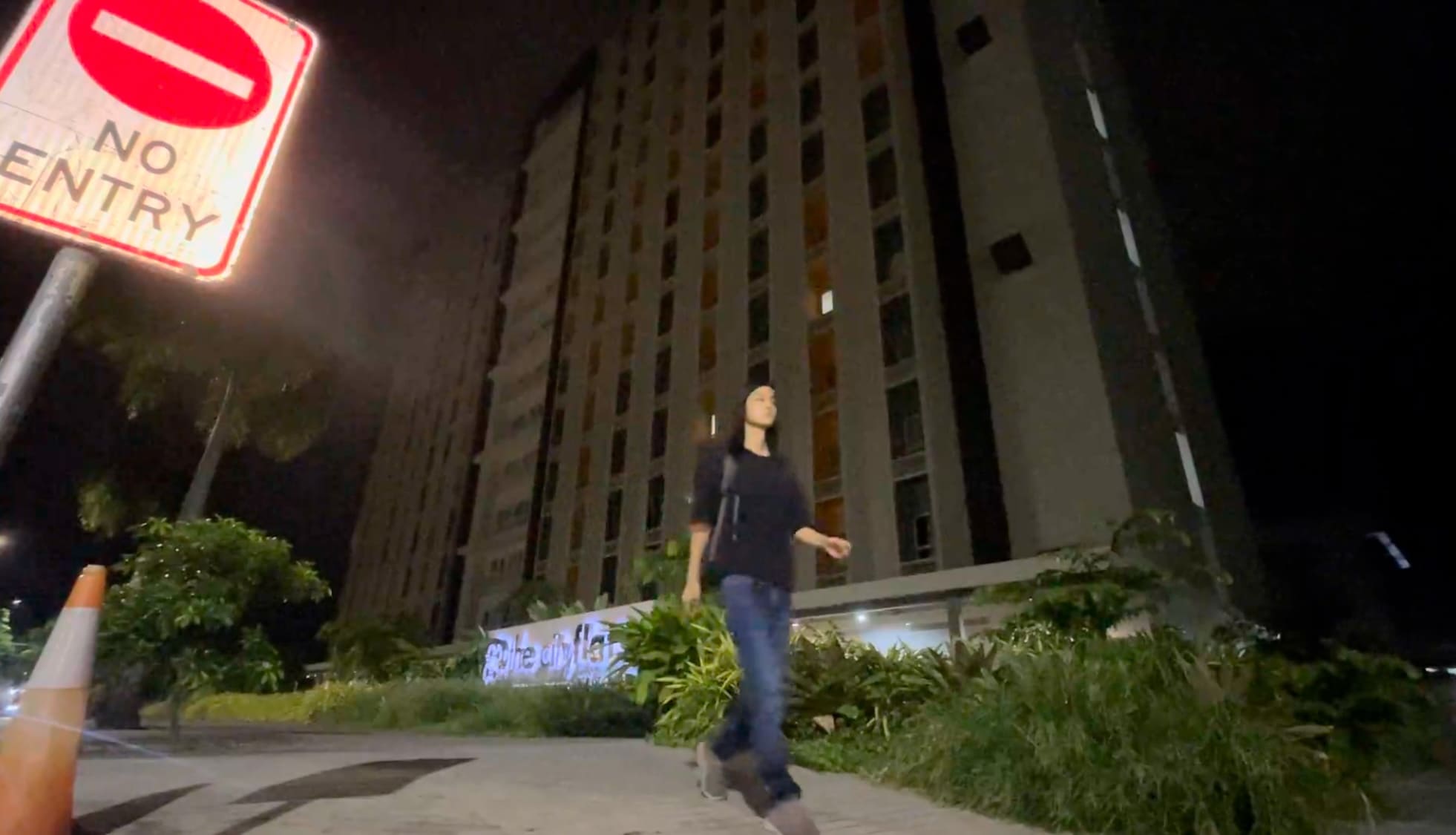 Man walking through IT Park in Cebu City