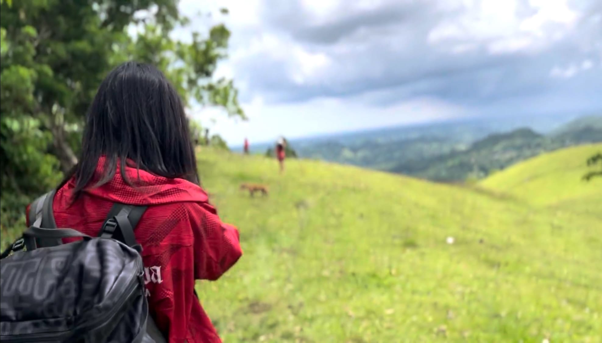 A man looking out over the mountains from a scenic viewpoint in Catmon, Cebu