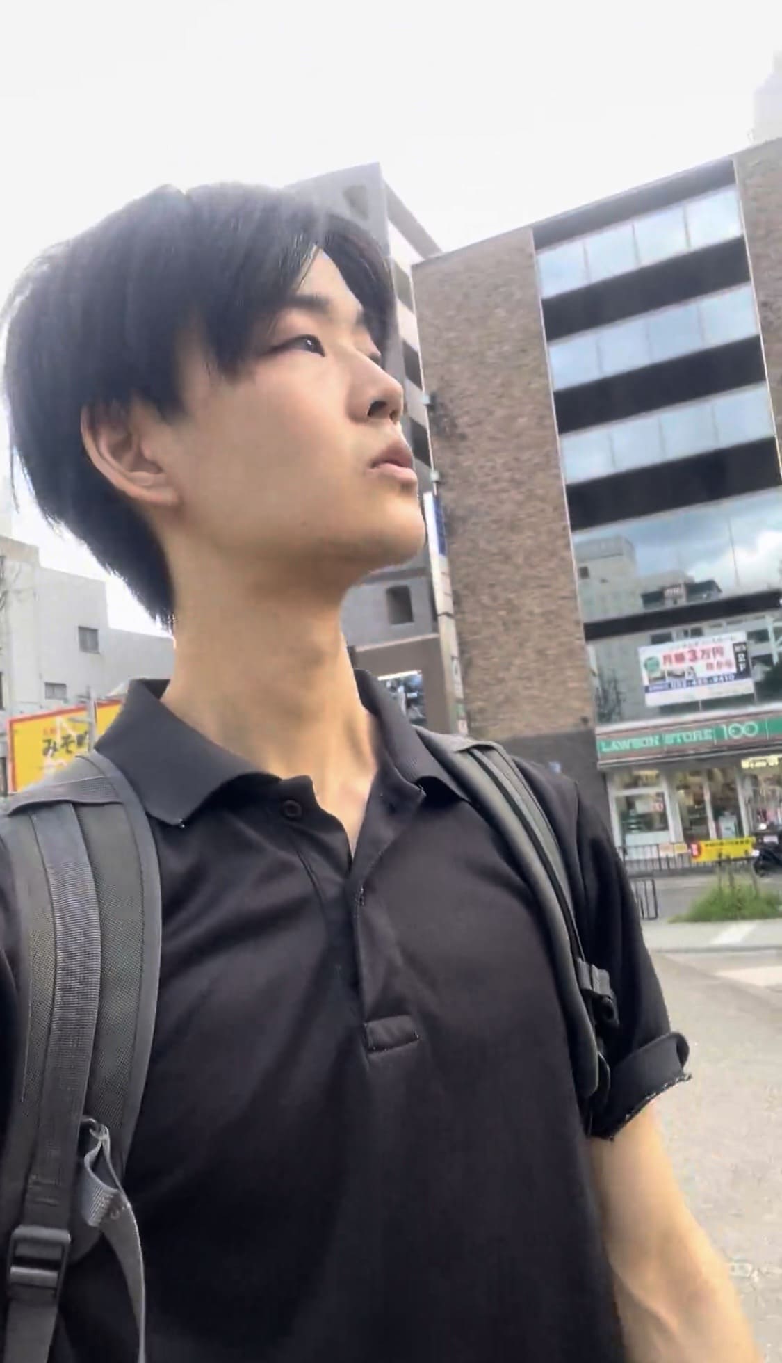 Man walking around the area near Ikeda Park in Nagoya