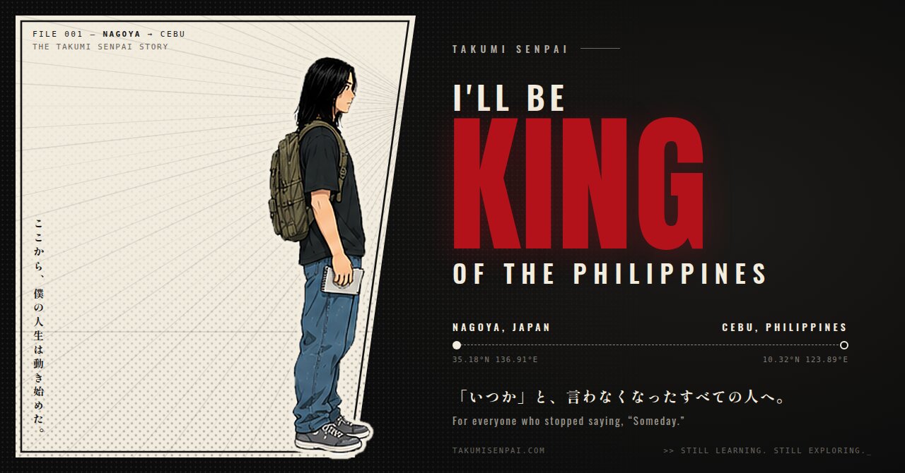 Takumi Senpai, Nagoya to Cebu — where the story begins